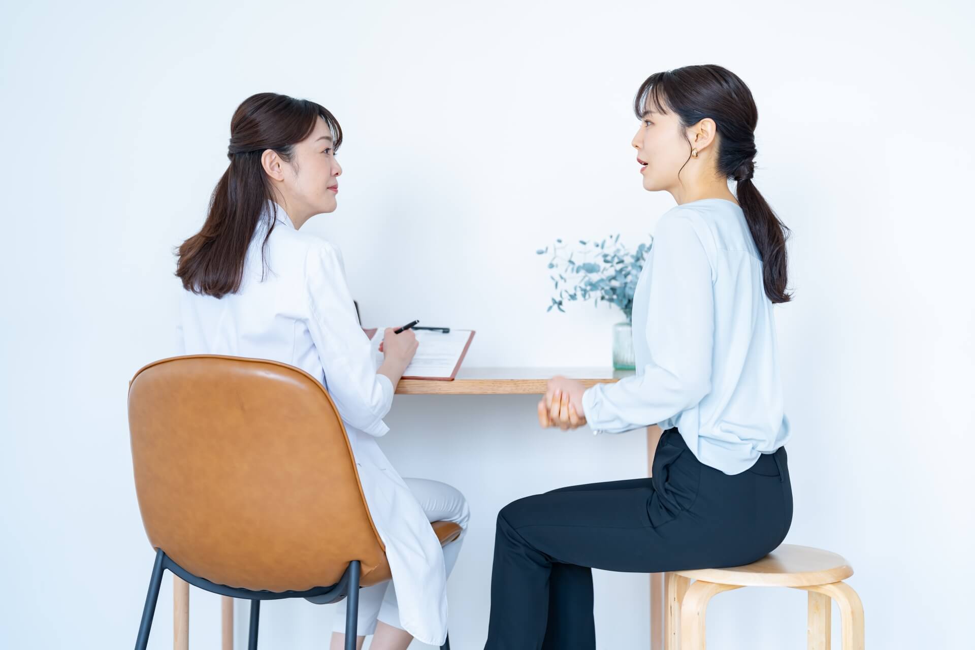 先生と話している様子